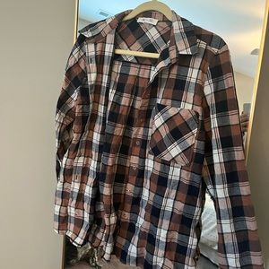 Brown neutral flannel top